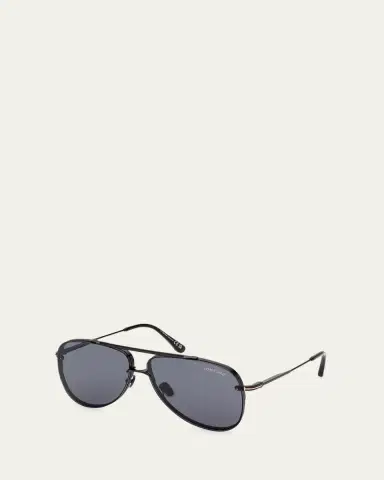 TOM FORD Leon Metal & Acetate Aviator Sunglasses | Thumbnail 2 TOM FORD Leon Metal & Acetate Aviator Sunglasses | Thumbnail 2