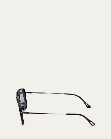 TOM FORD Leon Metal & Acetate Aviator Sunglasses | Thumbnail 3 TOM FORD Leon Metal & Acetate Aviator Sunglasses | Thumbnail 3