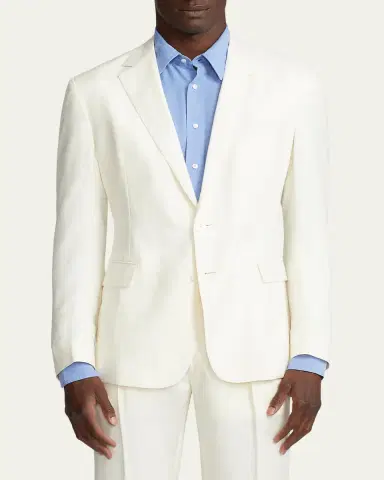 Ralph Lauren Purple Label Men's Hadley Hand-Tailored Silk-Linen Jacket | Thumbnail 4 Ralph Lauren Purple Label Men's Hadley Hand-Tailored Silk-Linen Jacket | Thumbnail 4