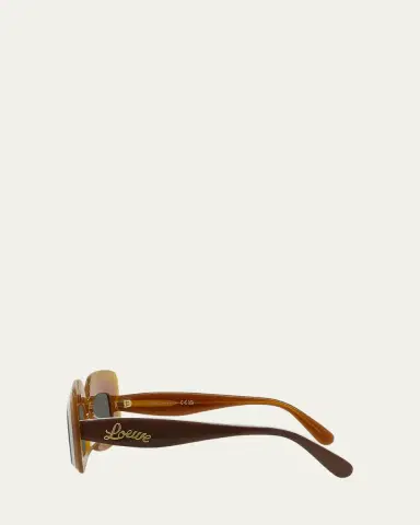 Loewe Multicolor Curved Logo Acetate Rectangle Sunglasses | Thumbnail 3 Loewe Multicolor Curved Logo Acetate Rectangle Sunglasses | Thumbnail 3