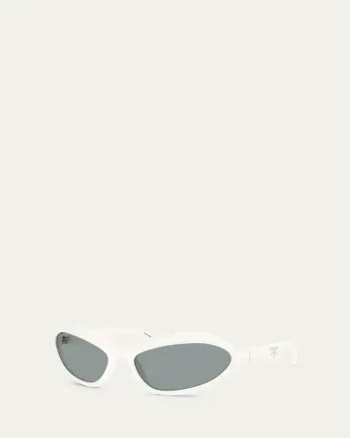 Prada Logo Acetate & Plastic Wrap Sunglasses | Thumbnail 2 Prada Logo Acetate & Plastic Wrap Sunglasses | Thumbnail 2