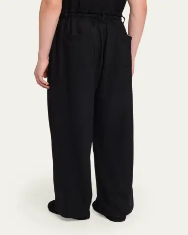 Yohji Yamamoto Men's Wool Jersey Pants | Thumbnail 3 Yohji Yamamoto Men's Wool Jersey Pants | Thumbnail 3