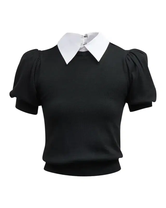 Chase Puff-Sleeve Detachable Collar Sweater Chase Puff-Sleeve Detachable Collar Sweater