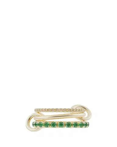 Spinelli Kilcollin Norah 18K Yellow Gold Diamond and Emerald Ring | Thumbnail 1 Spinelli Kilcollin Norah 18K Yellow Gold Diamond and Emerald Ring | Thumbnail 1