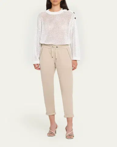 Brunello Cucinelli Pailette Summer Net Sweater With Button Detail | Thumbnail 2 Brunello Cucinelli Pailette Summer Net Sweater With Button Detail | Thumbnail 2