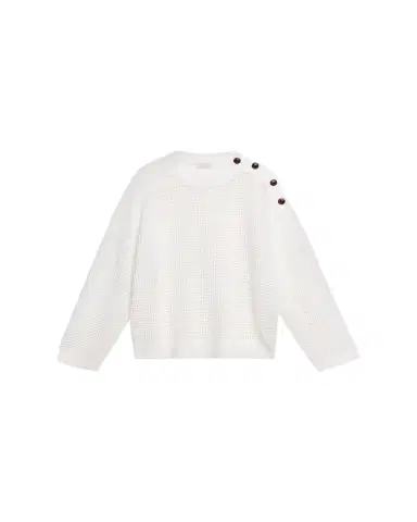 Brunello Cucinelli Pailette Summer Net Sweater With Button Detail | Thumbnail 1 Brunello Cucinelli Pailette Summer Net Sweater With Button Detail | Thumbnail 1
