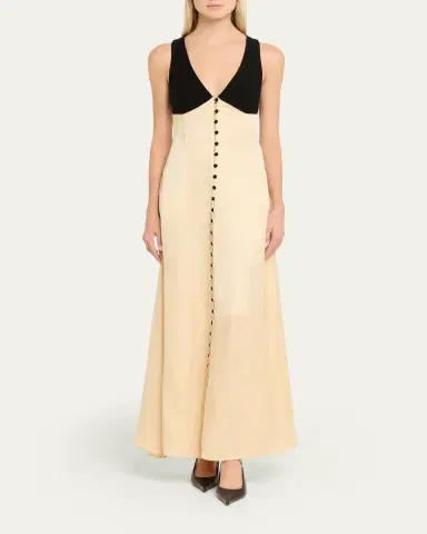 Rosie Assoulin Button-Down Linen Jacquard Maxi Dress | Thumbnail 2 Rosie Assoulin Button-Down Linen Jacquard Maxi Dress | Thumbnail 2
