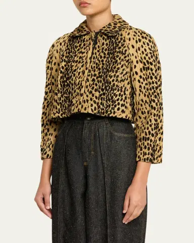 Nackiyé Pixie Cheetah-Print Velvet Crop Jacket | Thumbnail 4 Nackiyé Pixie Cheetah-Print Velvet Crop Jacket | Thumbnail 4