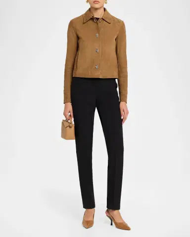 Ferragamo Nubuck Leather Boxy Jacket | Thumbnail 6 Ferragamo Nubuck Leather Boxy Jacket | Thumbnail 6