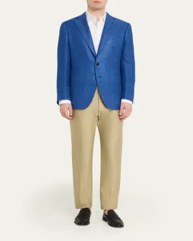 Cesare Attolini Men's Tonal Herringbone Two-Button Jacket | Thumbnail 2 Cesare Attolini Men's Tonal Herringbone Two-Button Jacket | Thumbnail 2