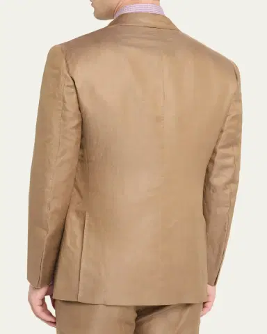 Cesare Attolini Men's Linen and Silk Topstitch-Pocket Two-Piece Suit | Thumbnail 5 Cesare Attolini Men's Linen and Silk Topstitch-Pocket Two-Piece Suit | Thumbnail 5