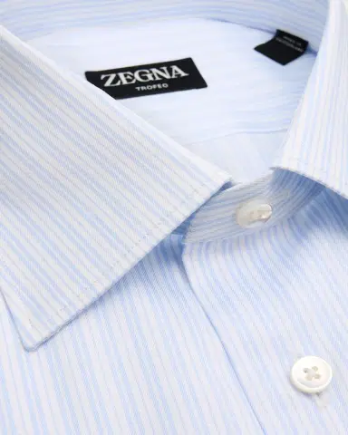 ZEGNA Men's Striped Trofeo Cotton Dress Shirt | Thumbnail 2 ZEGNA Men's Striped Trofeo Cotton Dress Shirt | Thumbnail 2