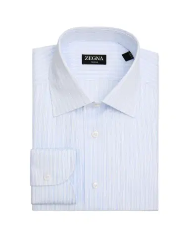 ZEGNA Men's Striped Trofeo Cotton Dress Shirt | Thumbnail 1 ZEGNA Men's Striped Trofeo Cotton Dress Shirt | Thumbnail 1
