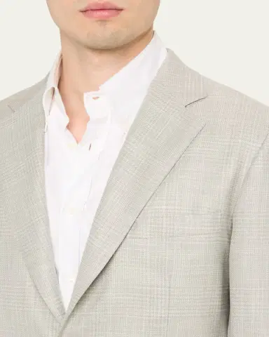 Brioni Men's Wool Plume Plaid Single-Breasted Sport Coat | Thumbnail 5 Brioni Men's Wool Plume Plaid Single-Breasted Sport Coat | Thumbnail 5
