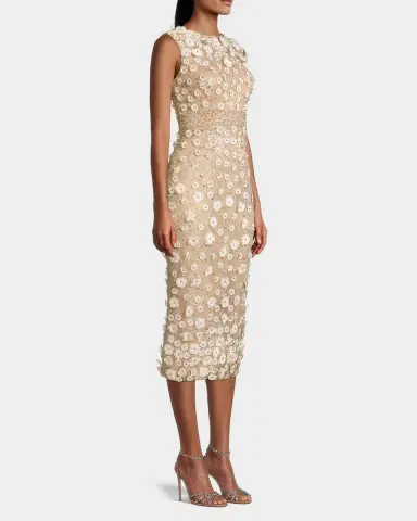 Mac Duggal Floral Beaded Sheath Dress | Thumbnail 3 Mac Duggal Floral Beaded Sheath Dress | Thumbnail 3
