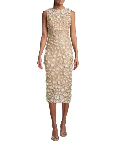 Mac Duggal Floral Beaded Sheath Dress | Thumbnail 1 Mac Duggal Floral Beaded Sheath Dress | Thumbnail 1