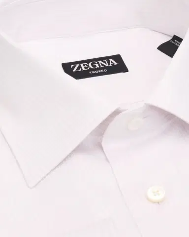 ZEGNA Men's Micro-Stripe Trofeo Cotton Dress Shirt | Thumbnail 2 ZEGNA Men's Micro-Stripe Trofeo Cotton Dress Shirt | Thumbnail 2