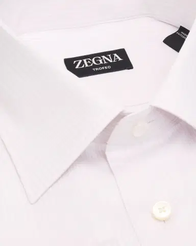 ZEGNA Men's Micro-Stripe Trofeo Cotton Dress Shirt | Thumbnail 3 ZEGNA Men's Micro-Stripe Trofeo Cotton Dress Shirt | Thumbnail 3