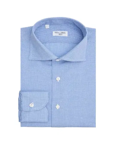 Cesare Attolini Men's Micro-Check Cotton-Linen Shirt | Thumbnail 1 Cesare Attolini Men's Micro-Check Cotton-Linen Shirt | Thumbnail 1