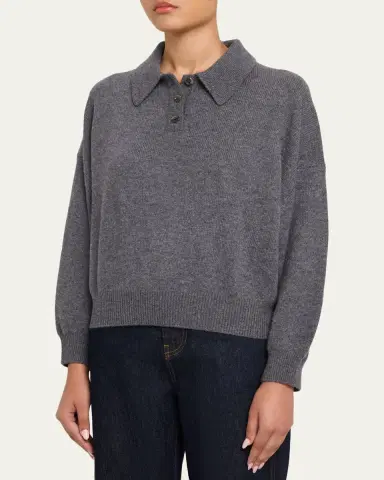 Lisa Yang Etta Cashmere Polo Sweater | Thumbnail 4 Lisa Yang Etta Cashmere Polo Sweater | Thumbnail 4