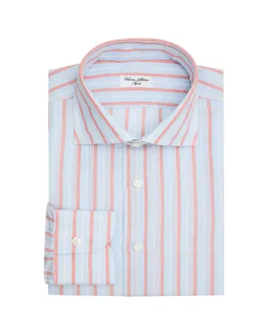 Cesare Attolini Men's Multi-Stripe Linen and Cotton Dress Shirt | Thumbnail 1 Cesare Attolini Men's Multi-Stripe Linen and Cotton Dress Shirt | Thumbnail 1