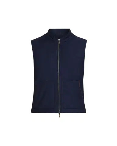 Maurizio Baldassari Men's Summer Full-Zip Vest with Knit Sides | Thumbnail 1 Maurizio Baldassari Men's Summer Full-Zip Vest with Knit Sides | Thumbnail 1