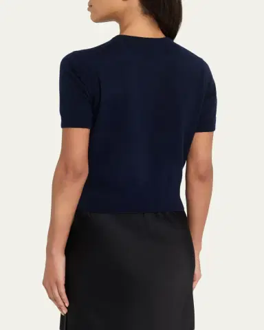 Jil Sander Wool-Cashmere Knit Short-Sleeve T-Shirt | Thumbnail 3 Jil Sander Wool-Cashmere Knit Short-Sleeve T-Shirt | Thumbnail 3