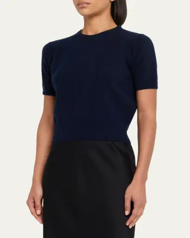 Jil Sander Wool-Cashmere Knit Short-Sleeve T-Shirt | Thumbnail 4 Jil Sander Wool-Cashmere Knit Short-Sleeve T-Shirt | Thumbnail 4