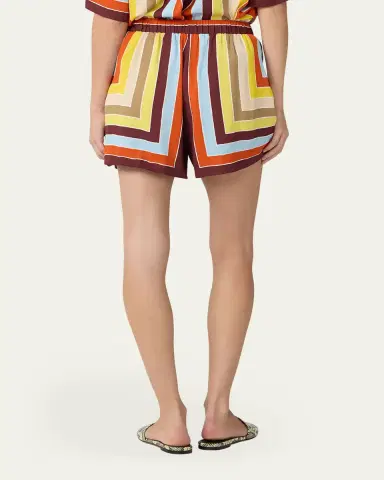 Diane von Furstenberg Delfine Geometric-Print Silk Shorts | Thumbnail 3 Diane von Furstenberg Delfine Geometric-Print Silk Shorts | Thumbnail 3