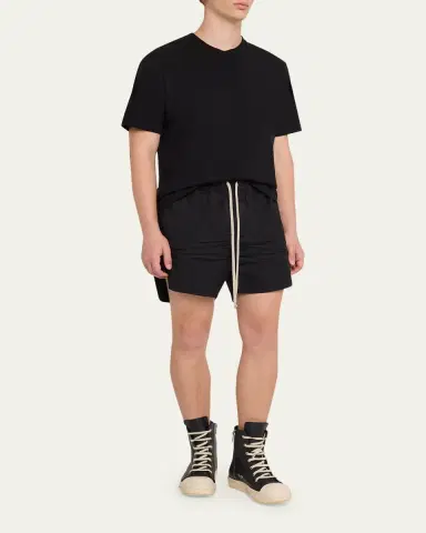 Rick Owens Men's Cotton Maxi-Drawstring Shorts | Thumbnail 2 Rick Owens Men's Cotton Maxi-Drawstring Shorts | Thumbnail 2
