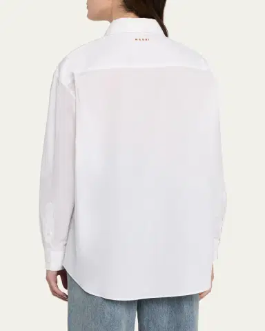 Marni D-Ring Strap Cotton Poplin Button-Down Shirt | Thumbnail 3 Marni D-Ring Strap Cotton Poplin Button-Down Shirt | Thumbnail 3