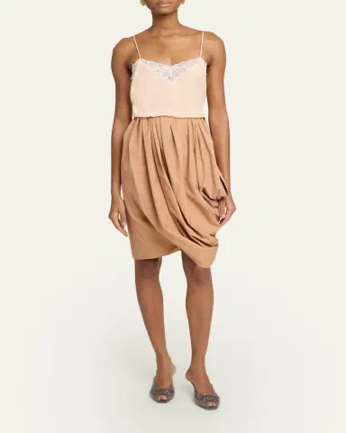 Chloé Draped Cotton Knee-Length Skirt | Thumbnail 2 Chloé Draped Cotton Knee-Length Skirt | Thumbnail 2