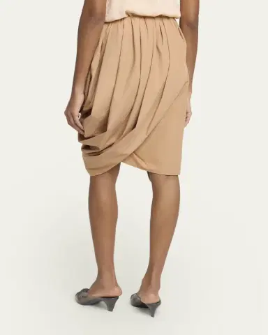 Chloé Draped Cotton Knee-Length Skirt | Thumbnail 3 Chloé Draped Cotton Knee-Length Skirt | Thumbnail 3