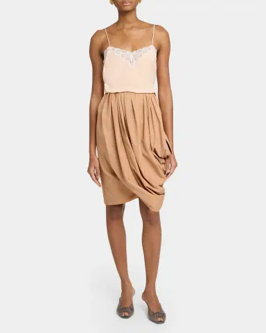 Chloé Draped Cotton Knee-Length Skirt | Thumbnail 6 Chloé Draped Cotton Knee-Length Skirt | Thumbnail 6