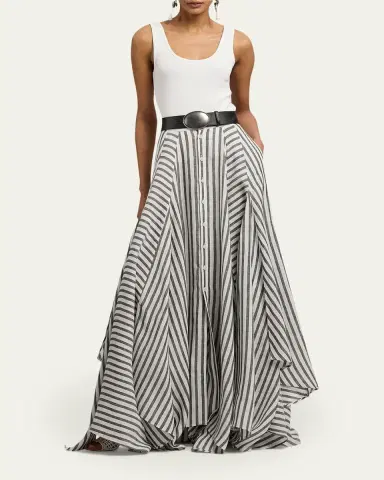 Ralph Lauren Collection Shamus Striped Linen Maxi Skirt | Thumbnail 2 Ralph Lauren Collection Shamus Striped Linen Maxi Skirt | Thumbnail 2