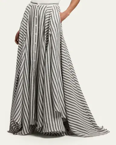 Ralph Lauren Collection Shamus Striped Linen Maxi Skirt | Thumbnail 4 Ralph Lauren Collection Shamus Striped Linen Maxi Skirt | Thumbnail 4