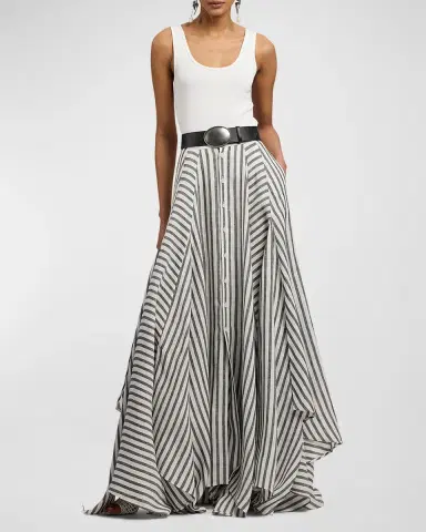 Ralph Lauren Collection Shamus Striped Linen Maxi Skirt | Thumbnail 6 Ralph Lauren Collection Shamus Striped Linen Maxi Skirt | Thumbnail 6