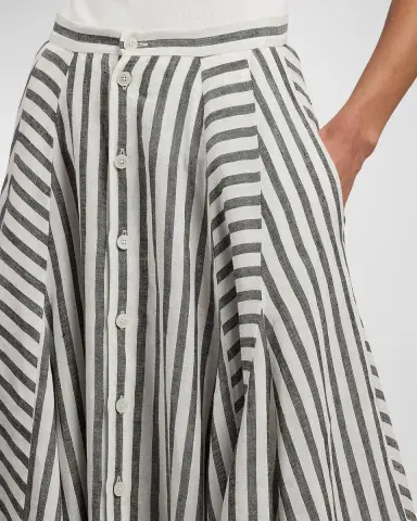 Ralph Lauren Collection Shamus Striped Linen Maxi Skirt | Thumbnail 9 Ralph Lauren Collection Shamus Striped Linen Maxi Skirt | Thumbnail 9