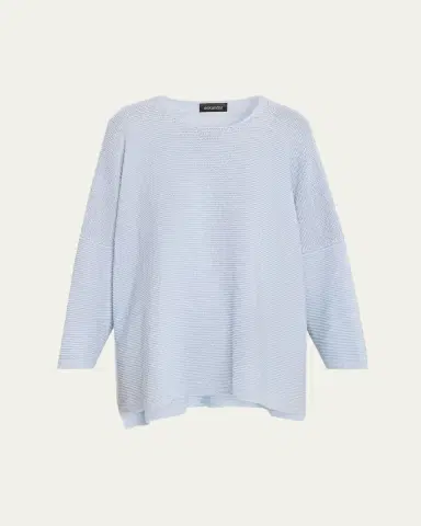 Eskandar Linen-Cotton Bateau Neck Sweater - Mid Plus Length | Thumbnail 6 Eskandar Linen-Cotton Bateau Neck Sweater - Mid Plus Length | Thumbnail 6