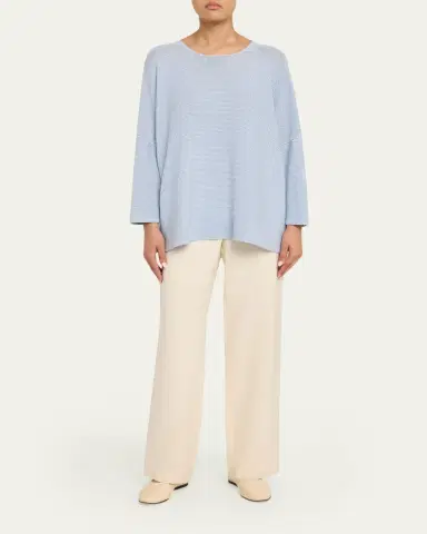 Eskandar Linen-Cotton Bateau Neck Sweater - Mid Plus Length | Thumbnail 7 Eskandar Linen-Cotton Bateau Neck Sweater - Mid Plus Length | Thumbnail 7