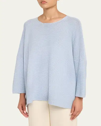 Eskandar Linen-Cotton Bateau Neck Sweater - Mid Plus Length | Thumbnail 9 Eskandar Linen-Cotton Bateau Neck Sweater - Mid Plus Length | Thumbnail 9