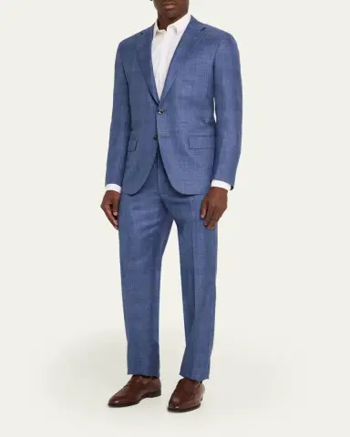 Kiton Men's Virgin Wool and Silk Plaid Two-Piece Suit | Thumbnail 2 Kiton Men's Virgin Wool and Silk Plaid Two-Piece Suit | Thumbnail 2