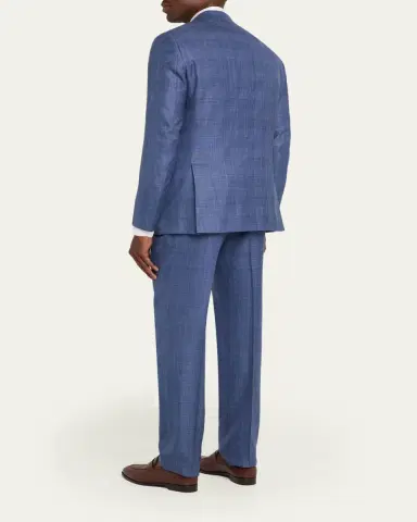 Kiton Men's Virgin Wool and Silk Plaid Two-Piece Suit | Thumbnail 3 Kiton Men's Virgin Wool and Silk Plaid Two-Piece Suit | Thumbnail 3