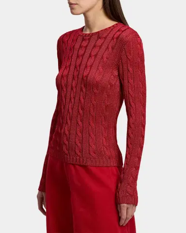 Ralph Lauren Collection Cable-Knit Silk Crewneck Sweater | Thumbnail 9 Ralph Lauren Collection Cable-Knit Silk Crewneck Sweater | Thumbnail 9