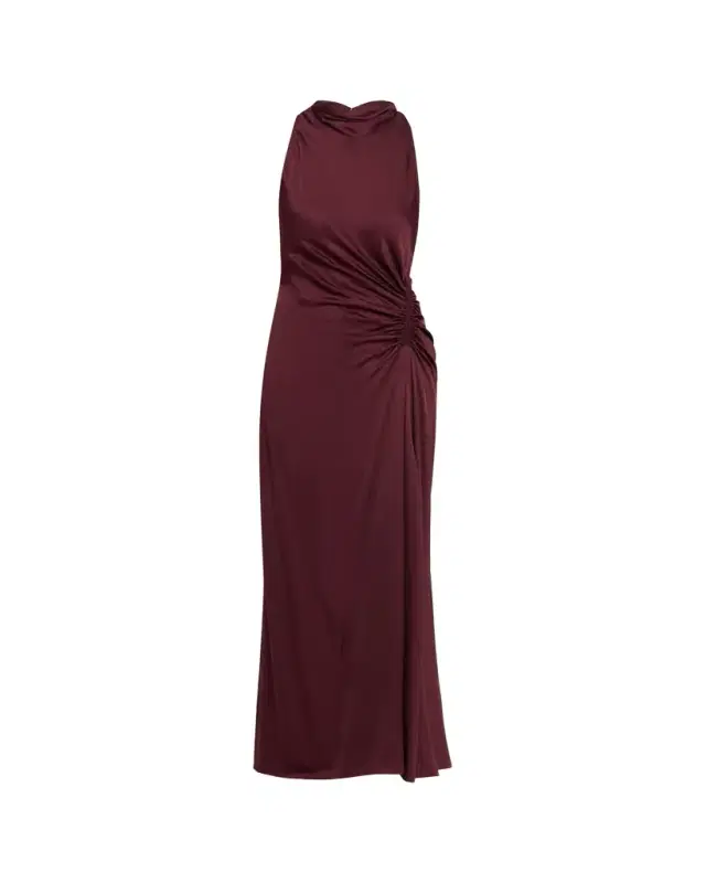 Inez Satin Mock-Neck Gown Inez Satin Mock-Neck Gown