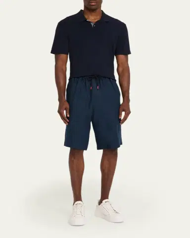 Kiton Men's Linen Drawstring Shorts | Thumbnail 2 Kiton Men's Linen Drawstring Shorts | Thumbnail 2