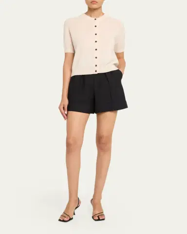 Lisa Yang Marene Short-Sleeve Cashmere Crewneck Cardigan | Thumbnail 2 Lisa Yang Marene Short-Sleeve Cashmere Crewneck Cardigan | Thumbnail 2