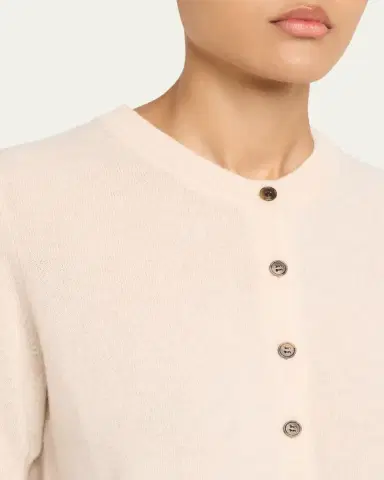 Lisa Yang Marene Short-Sleeve Cashmere Crewneck Cardigan | Thumbnail 5 Lisa Yang Marene Short-Sleeve Cashmere Crewneck Cardigan | Thumbnail 5