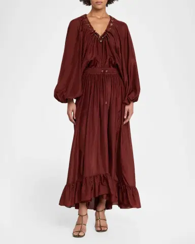 Zimmermann Aster Silk Maxi Skirt | Thumbnail 6 Zimmermann Aster Silk Maxi Skirt | Thumbnail 6