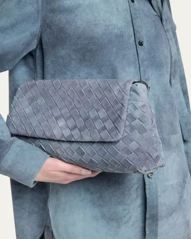 Bottega Veneta Giorno Dustbag Flap-Top Suede Shoulder Bag | Thumbnail 2 Bottega Veneta Giorno Dustbag Flap-Top Suede Shoulder Bag | Thumbnail 2